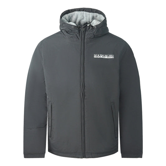 Napapijri A-Ice Black Hooded Fleece Jacket