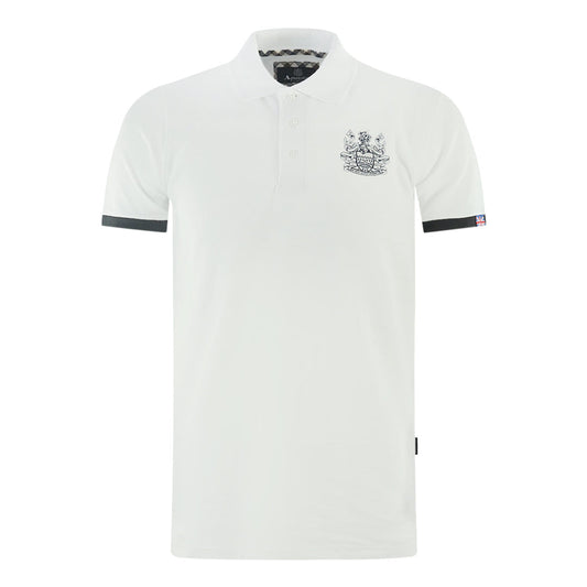 Aquascutum Branded Collar White Polo Shirt