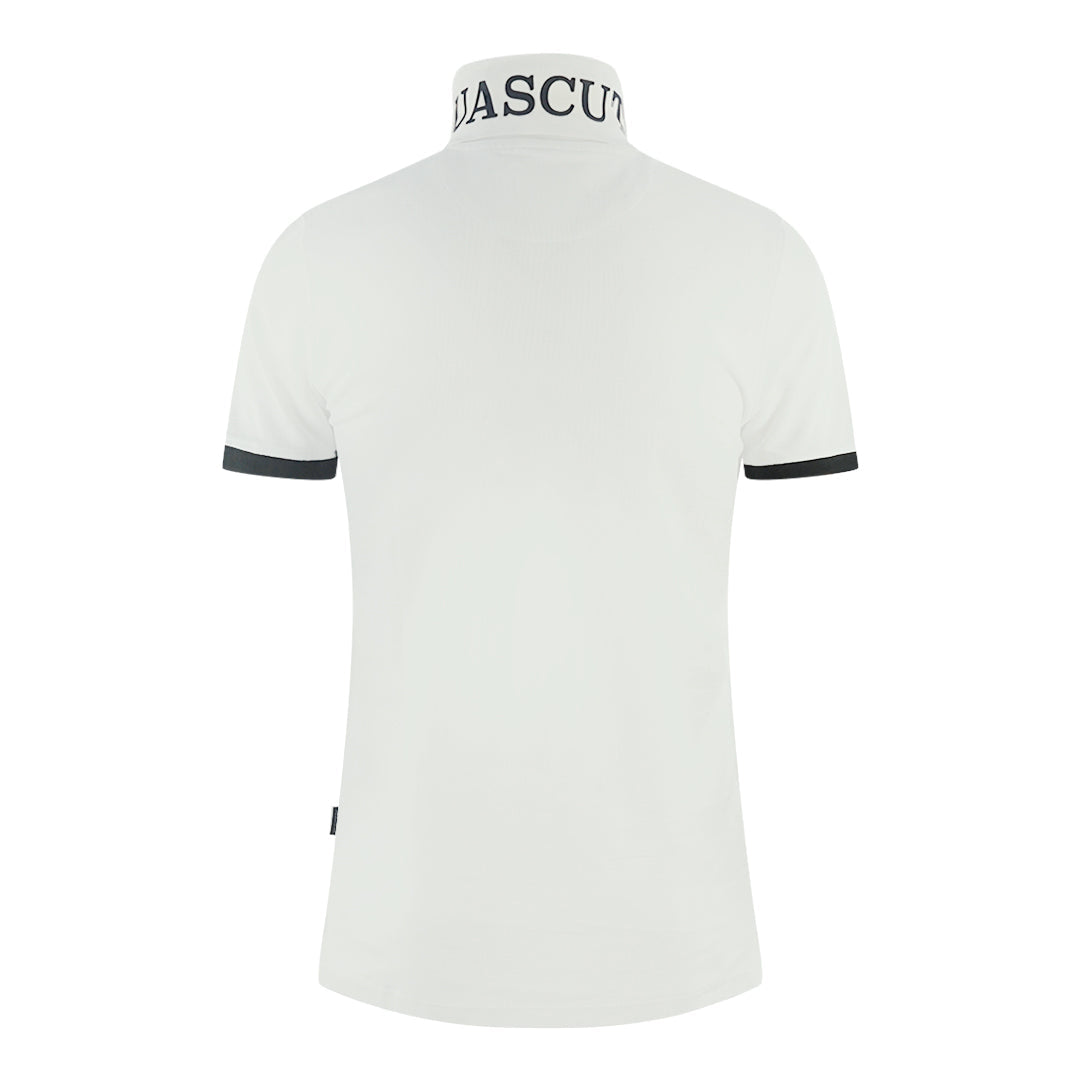 Aquascutum Branded Collar White Polo Shirt