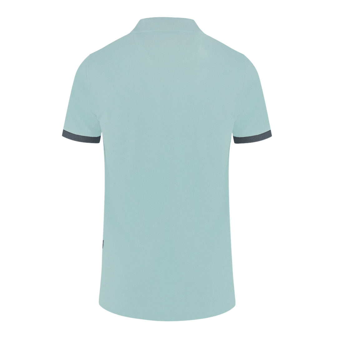 Aquascutum Branded Collar Light Blue Polo Shirt