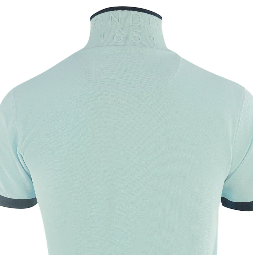 Aquascutum Branded Shoulder Tipped Light Blue Polo Shirt