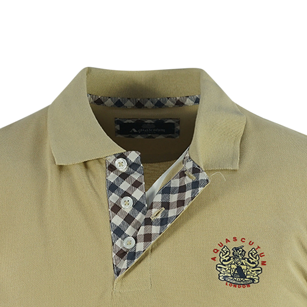 Aquascutum Mens P00623 12 Polo Shirt Beige