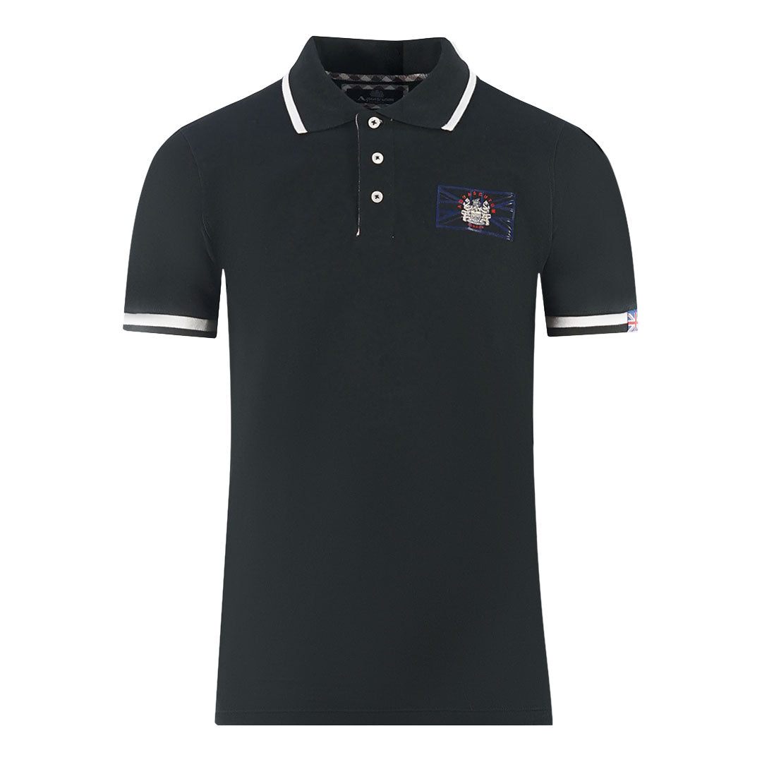 Aquascutum Mens P00823 99 Polo Shirt Black