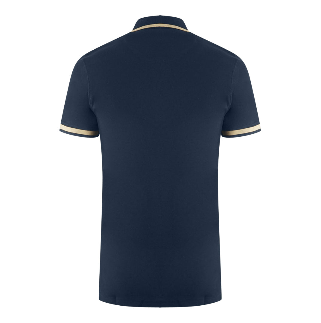 Aquascutum Tipped Aldis Navy Blue Polo Shirt