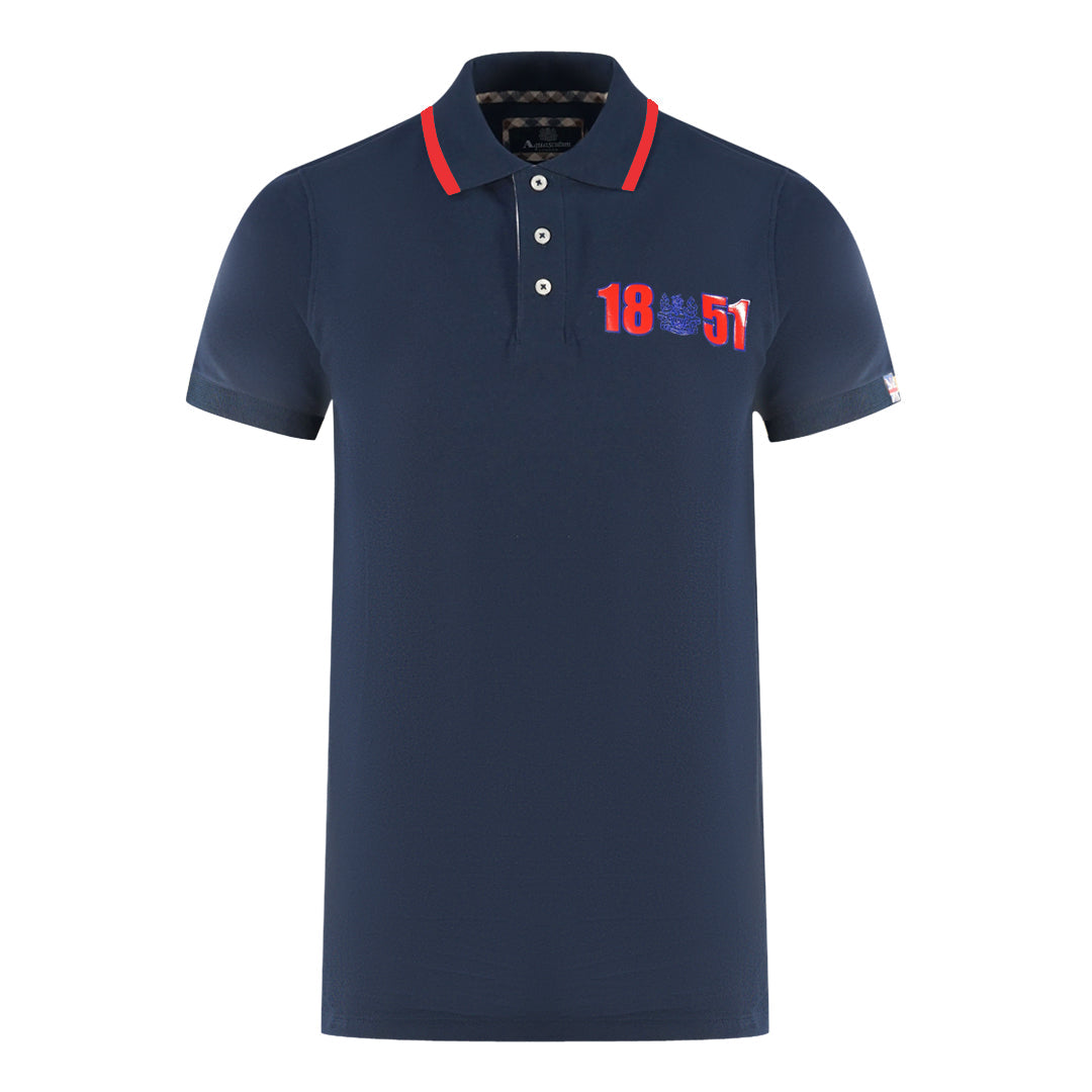 Aquascutum London 1851 Navy Blue Polo Shirt