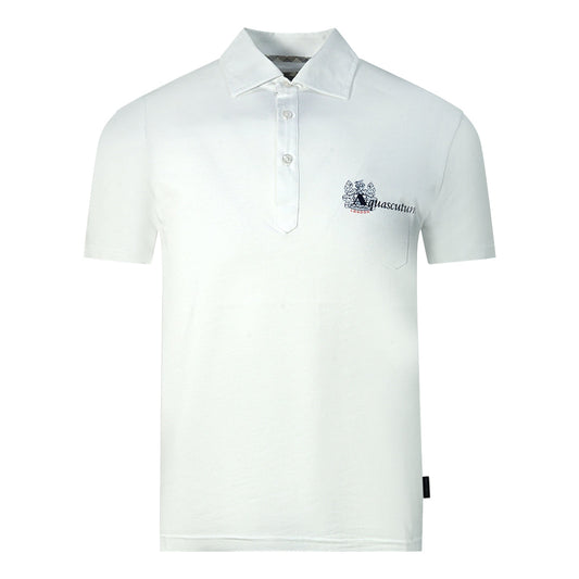 Aquascutum Aldis Brand London Logo White Polo Shirt