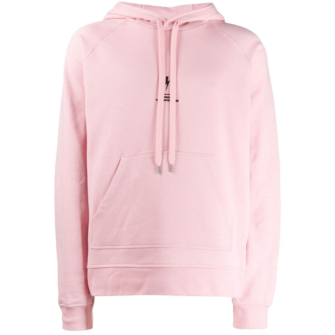 Neil Barrett Lightning Bolt Logo Pink Hoodie - Blakeburn