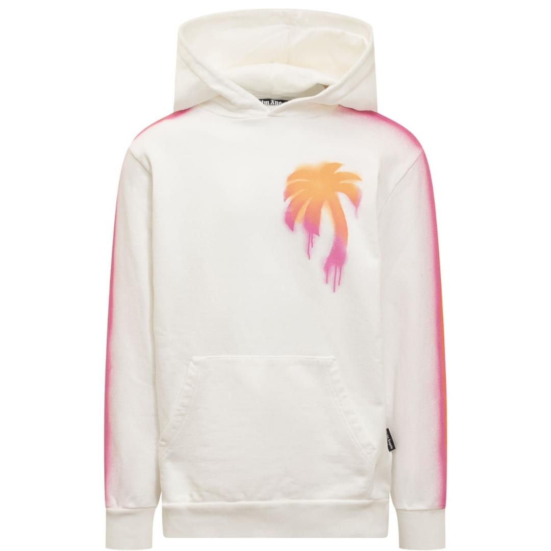 Palm Angels Mens Pmbb117S23Fle012184 Hoodie White - Blakeburn