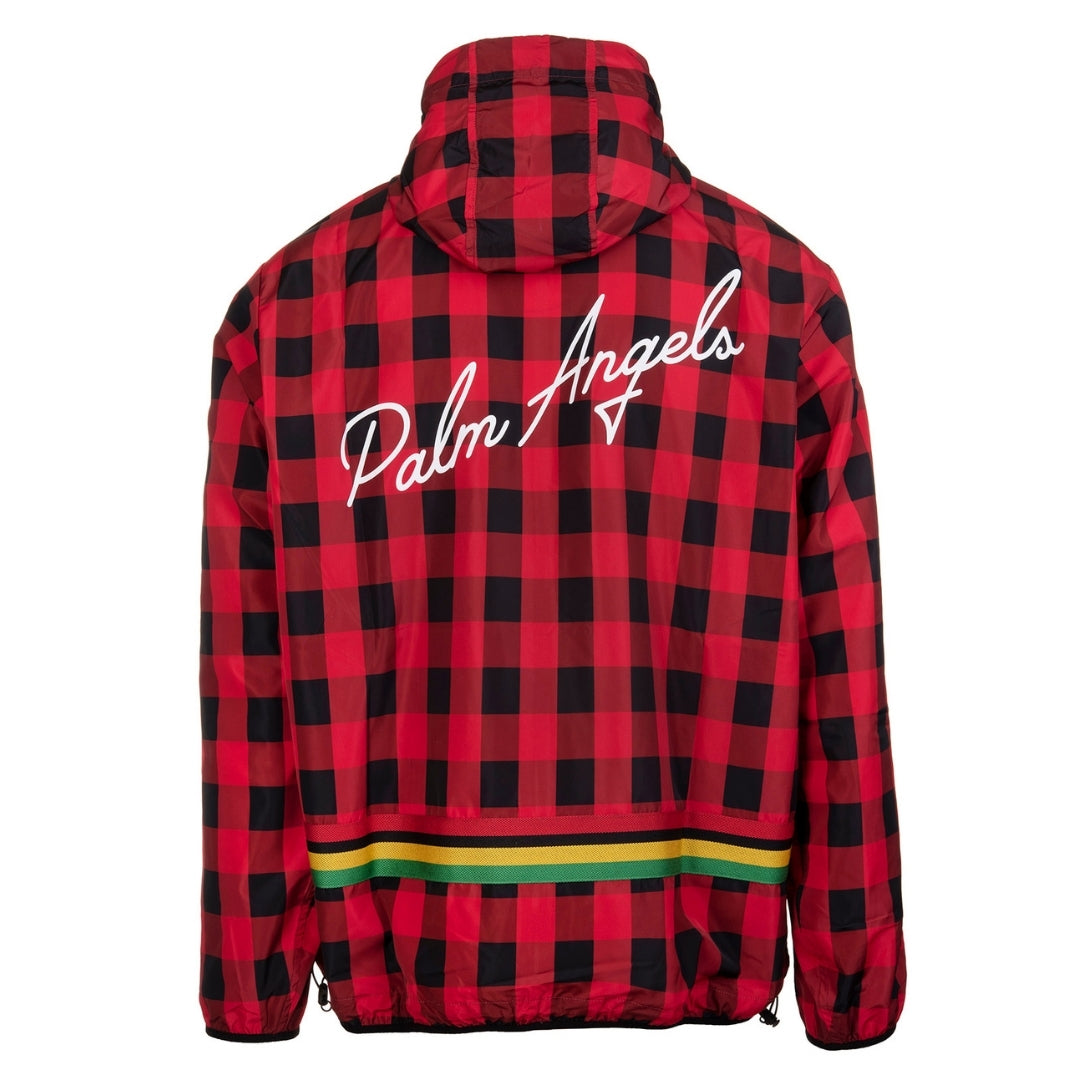 Palm Angels Buffalo Check Windbreaker Red Jacket - Blakeburn