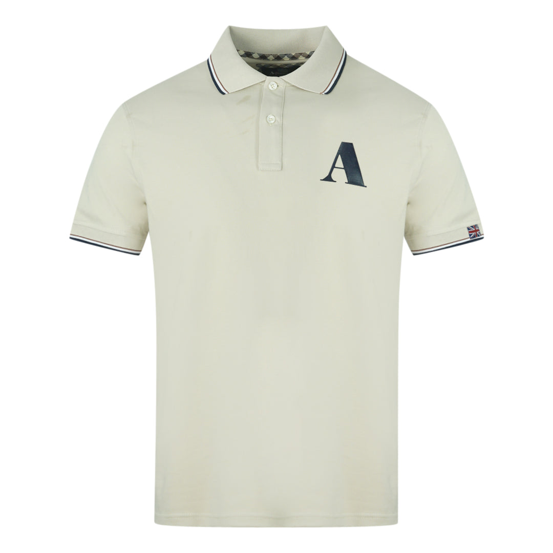 Aquascutum Mens Polo Shirt QMP010 10 Beige