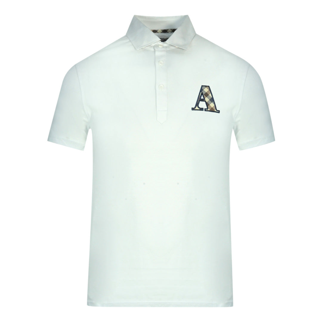 Aquascutum Mens QMP020 01 Polo Shirt White