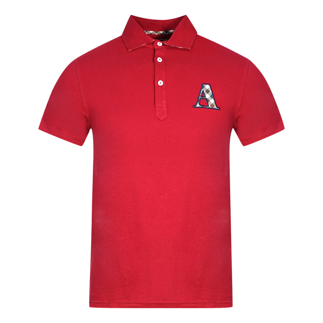 Aquascutum Mens QMP020 32 Polo Shirt Red