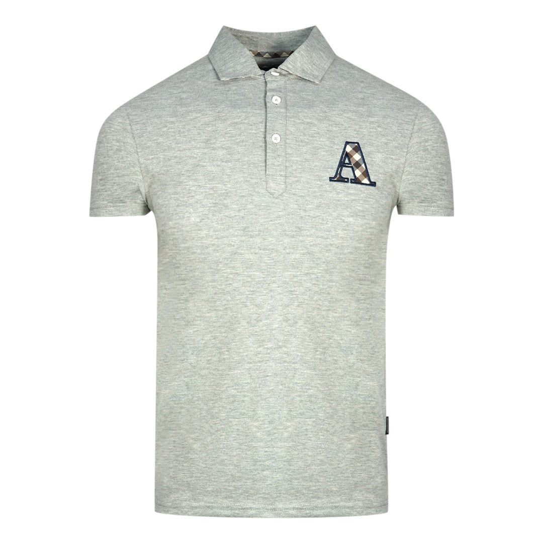 Aquascutum Mens QMP020 94 Polo Shirt Grey