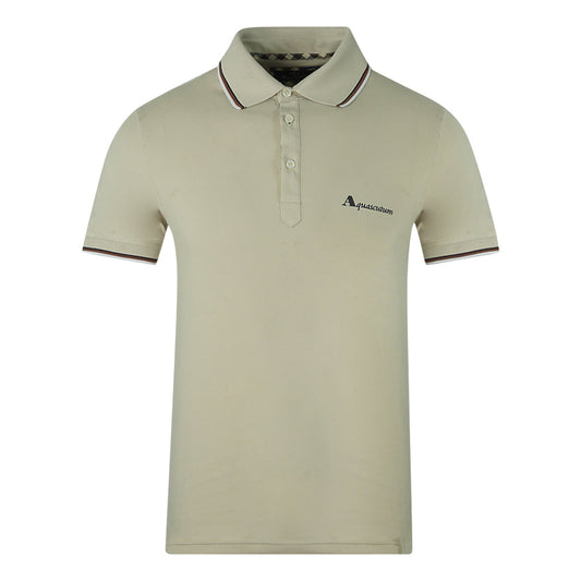 Aquascutum Mens Polo Shirt QMP024 10 Beige