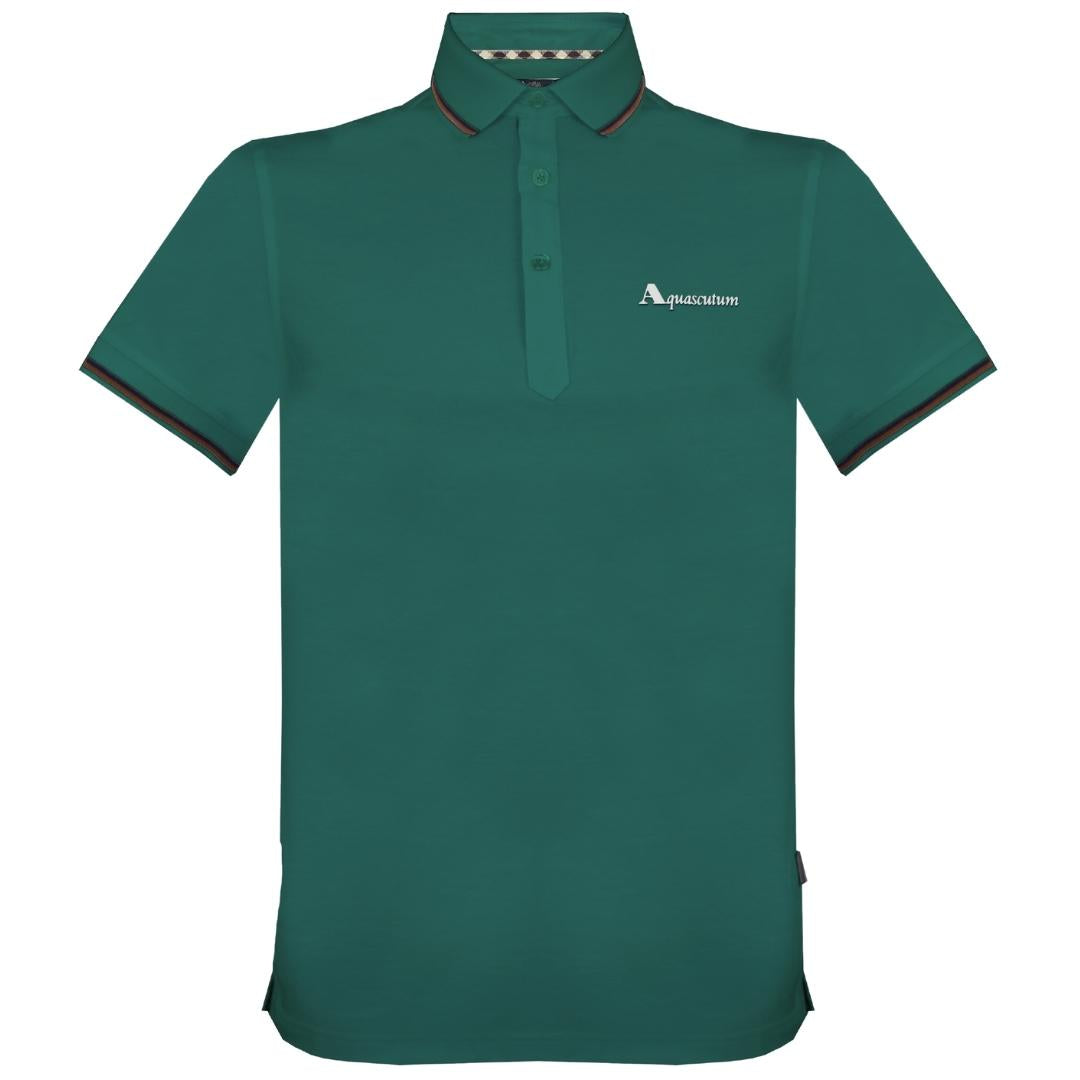 Aquascutum Mens Polo Shirt QMP024 32 Green