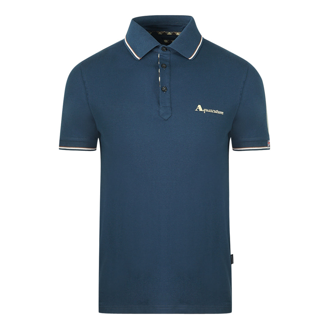 Aquascutum Mens Polo Shirt QMP024 81 Blue