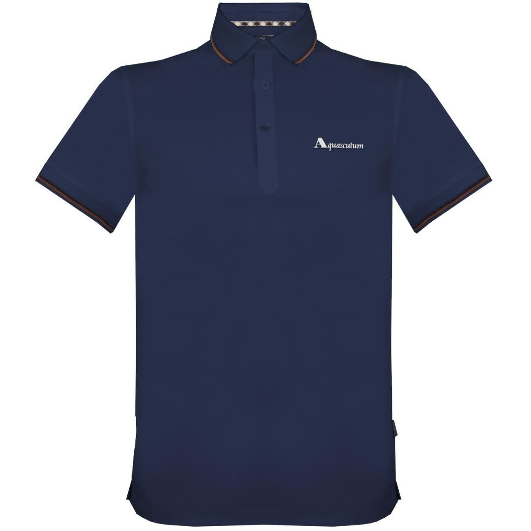 Aquascutum Mens Polo Shirt QMP024 85 Blue