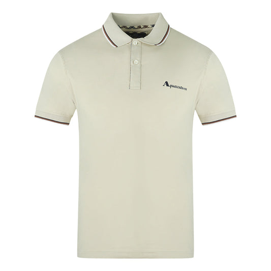 Aquascutum Mens Polo Shirt QMP028 10 Beige