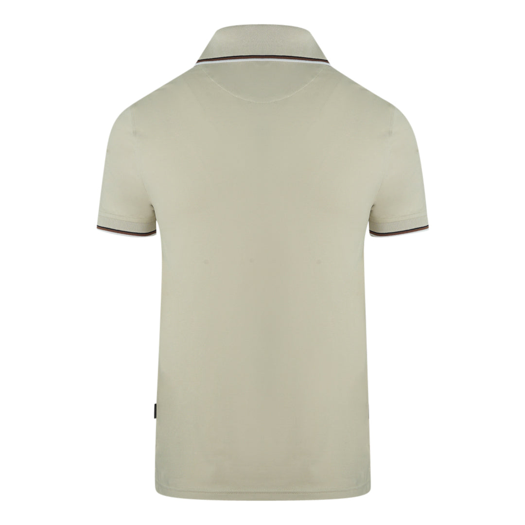 Aquascutum Mens Polo Shirt QMP028 10 Beige