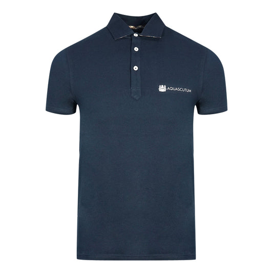 Aquascutum Mens QMP040 85 Polo Shirt Navy