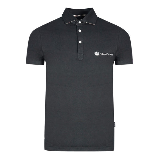 Aquascutum Mens QMP040 99 Polo Shirt Black