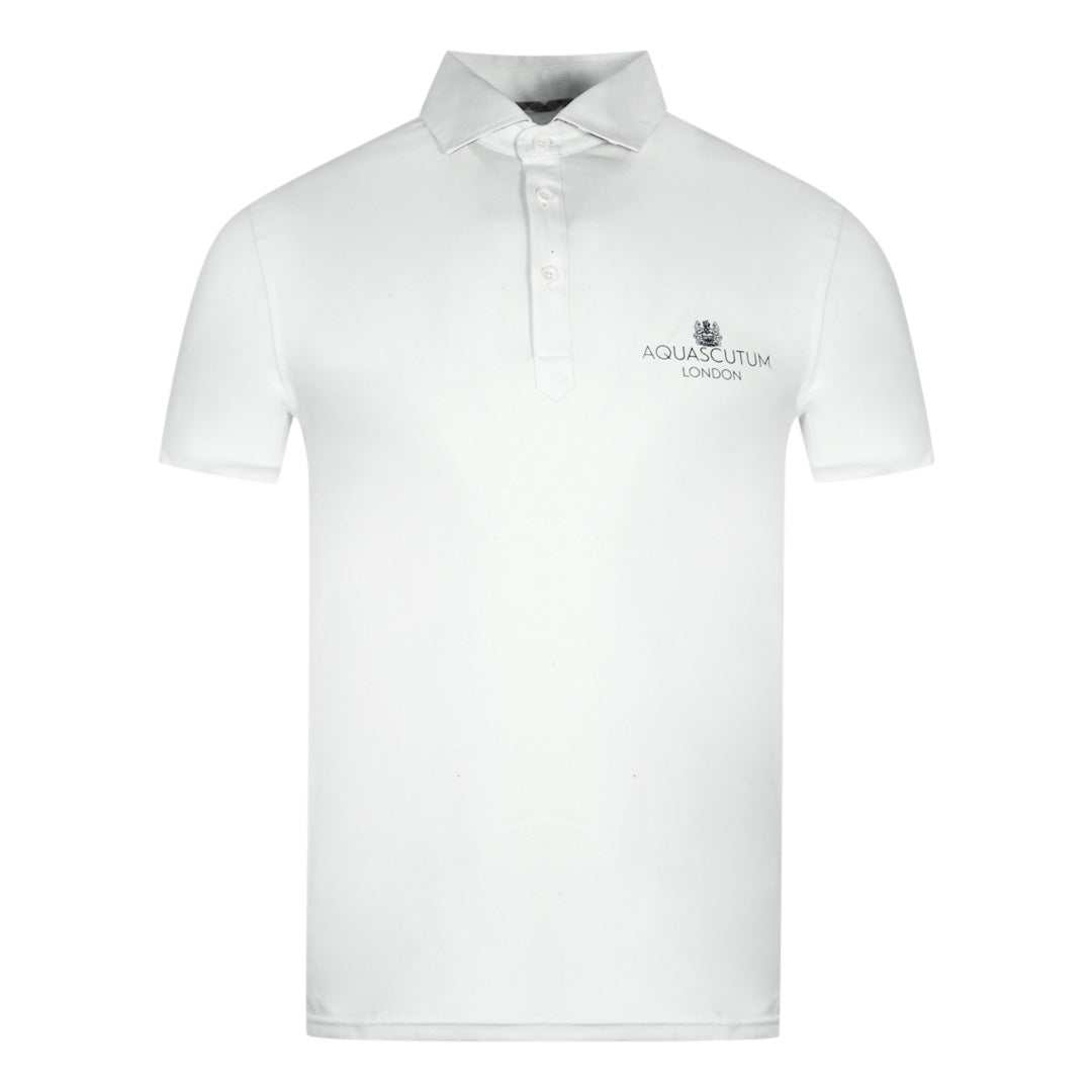 Aquascutum Mens QMP041 01 Polo Shirt White