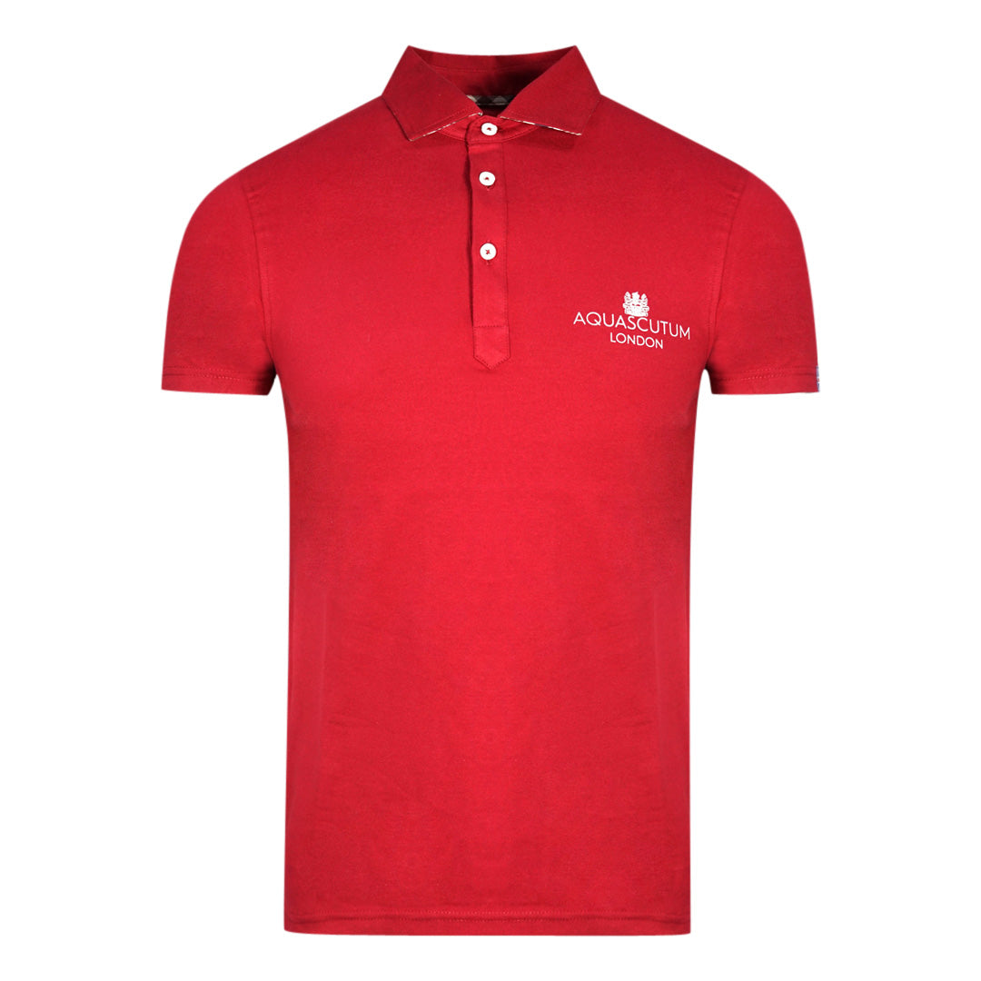 Aquascutum Mens QMP041 32 Polo Shirt Red