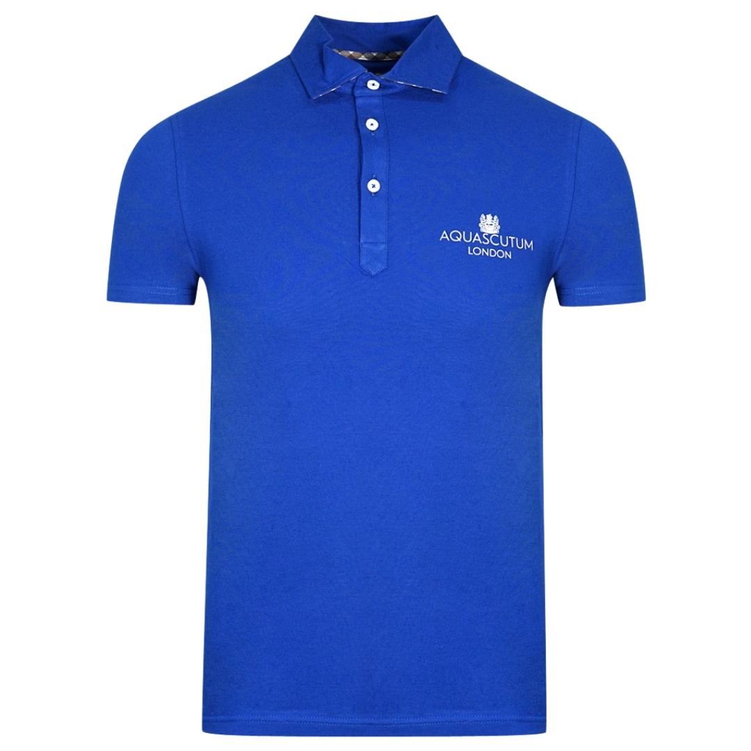 Aquascutum Mens QMP041 81 Polo Shirt Blue