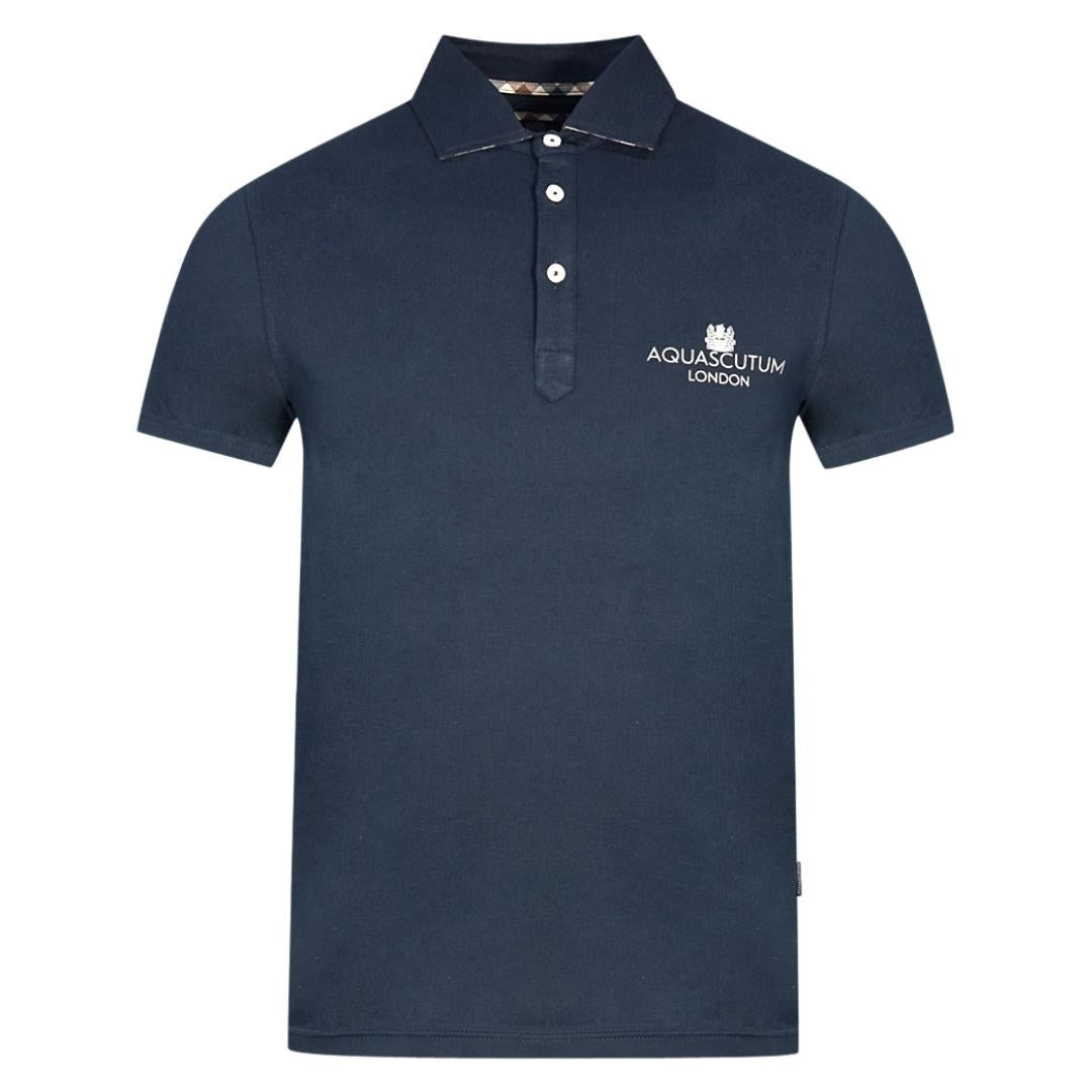 Aquascutum Mens QMP041 85 Polo Shirt Navy