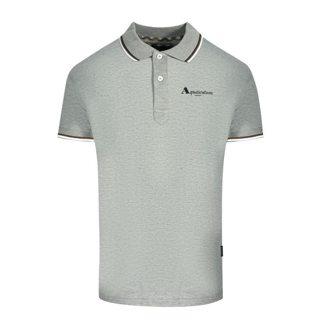 Aquascutum Mens QMP051 94 Polo Shirt Grey