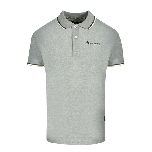 Aquascutum Mens QMP051 94 Polo Shirt Grey