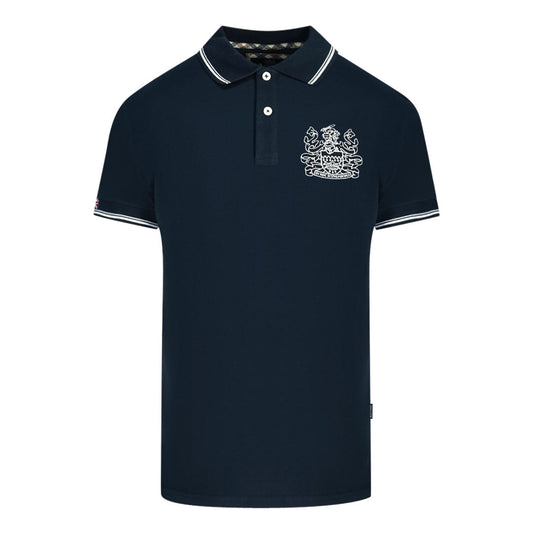 Aquascutum Mens QMP052 85 Polo Shirt Navy