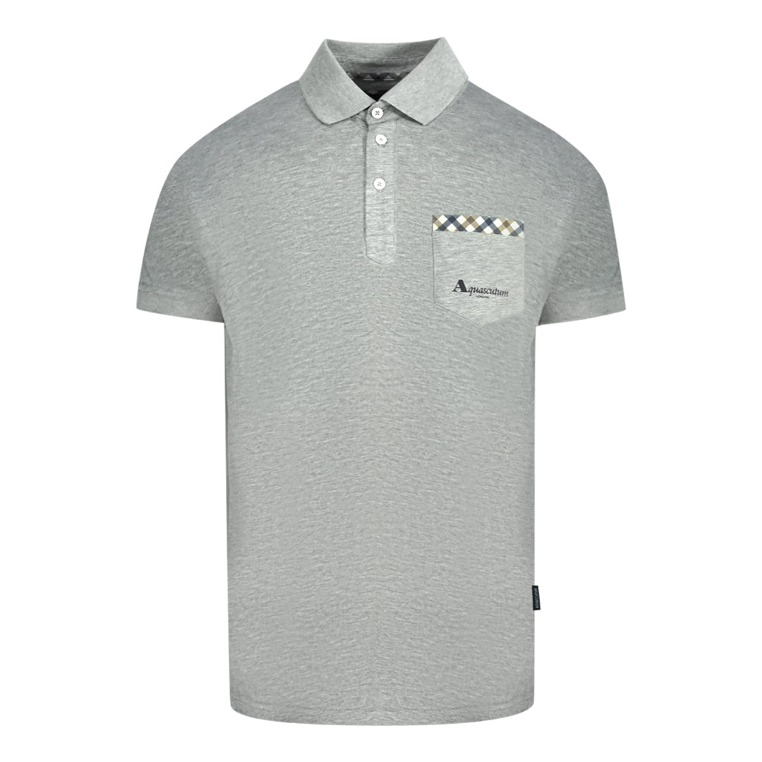 Aquascutum Mens QMP053 94 Polo Shirt Grey