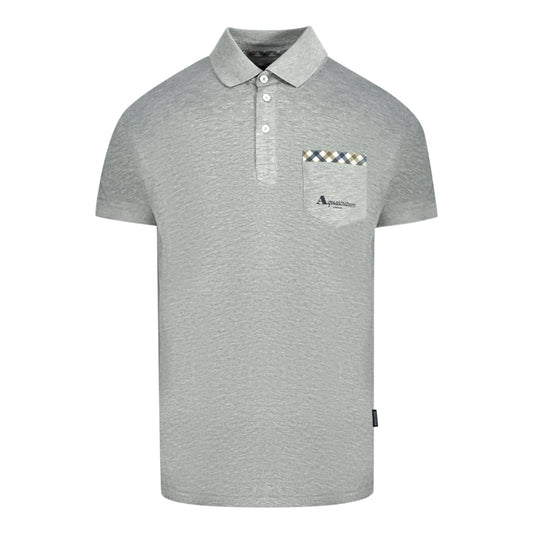 Aquascutum Mens QMP053 94 Polo Shirt Grey