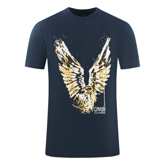 Cavalli Class Mens RXT60G JD060 04926 T-Shirt Navy Blue