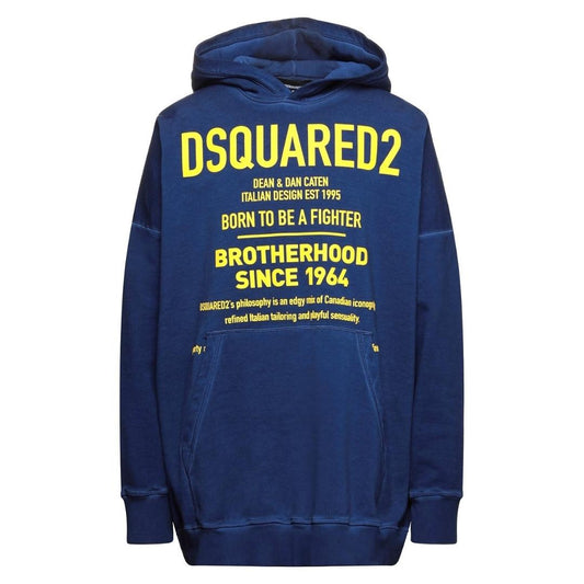 Dsquared2 Born To Be A Fighter Oversize Blue Hoodie