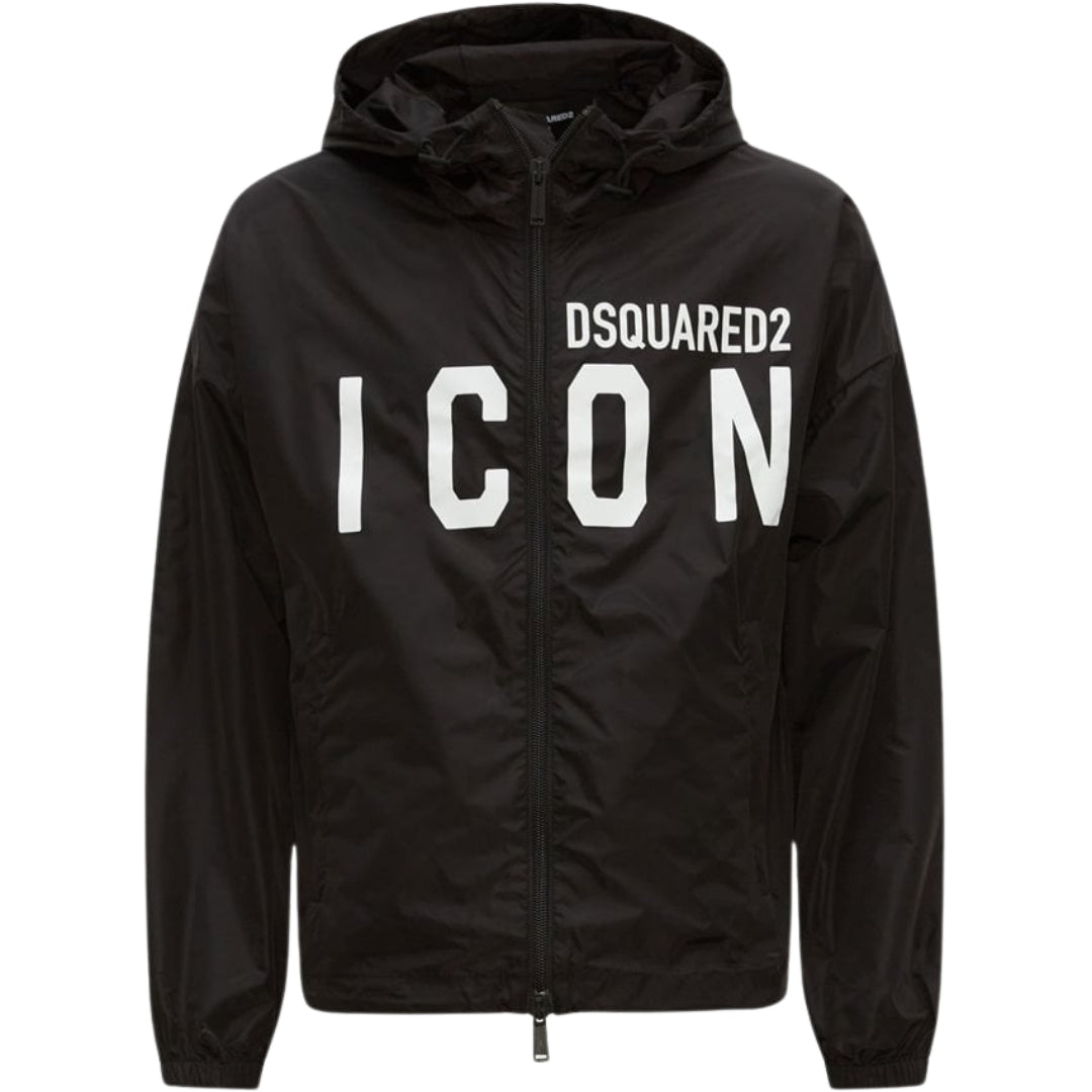 Dsquared2 Large Icon Logo Thin Black Windbreaker Jacket