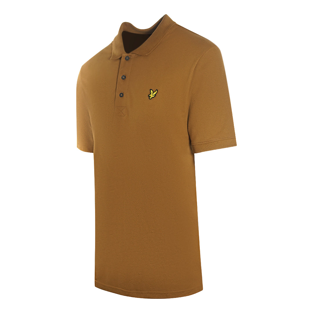 Lyle and Scott Farrier Bronze Plain Polo Shirt