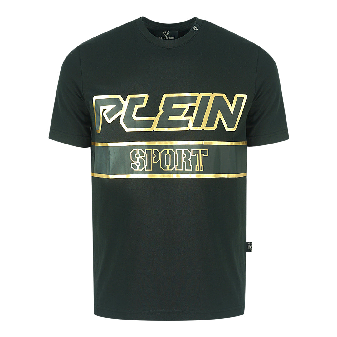 Plein Sport Gold Block Logo Black T-Shirt - Blakeburn