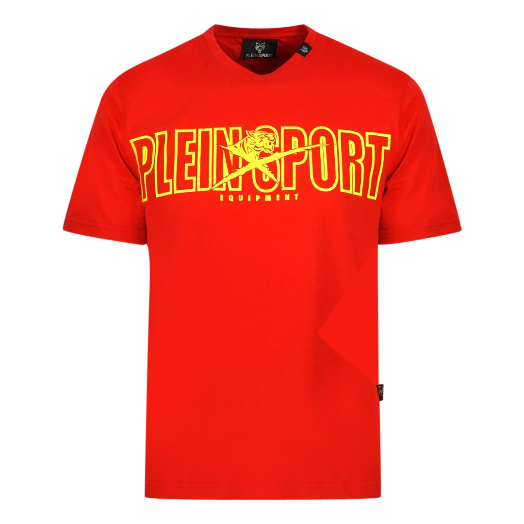 Plein Sport Bold Branded Logo Red T-Shirt