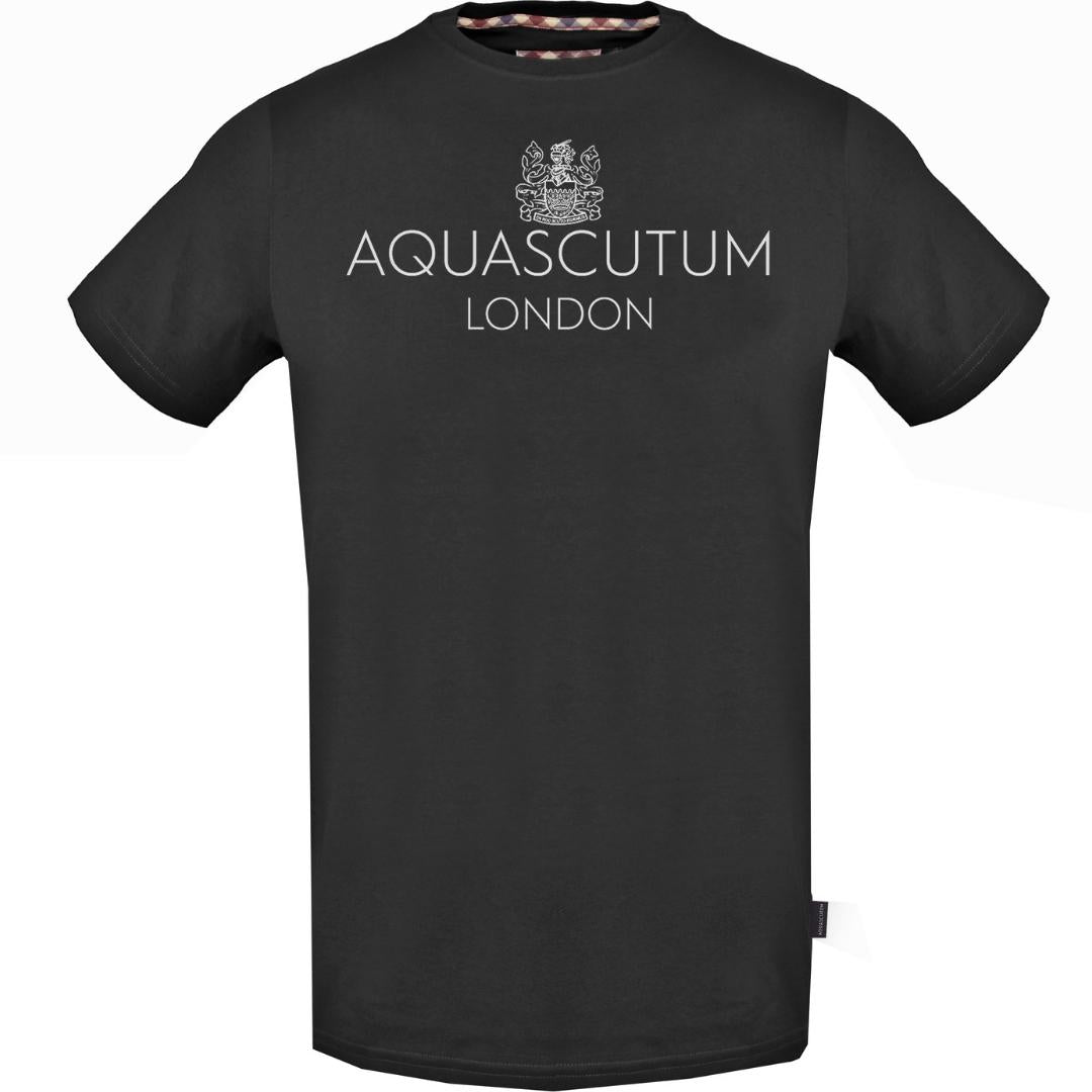 Aquascutum Mens TSIA126 99 T-Shirt Black