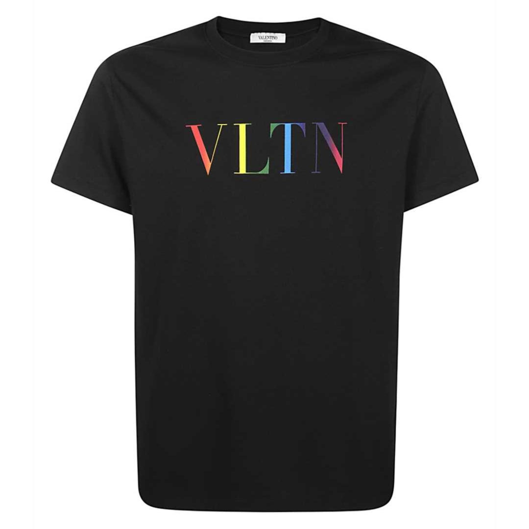 Valentino Multicolour VLTN Print Logo Black T-Shirt