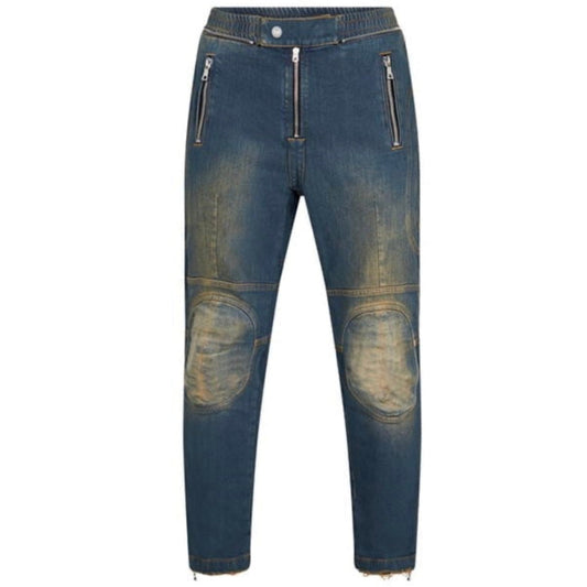 Balmain Knee Pad Blue Jeans